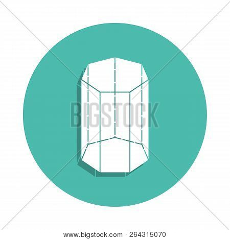 Heptagonal Prism Icon. Elements Of Geometric Figure In Badge Style Icons. Simple Icon For Websites, 