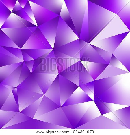 Vector Abstract Irregular Polygonal Square Background - Triangle Low Poly Pattern - Ultra Violet Pur