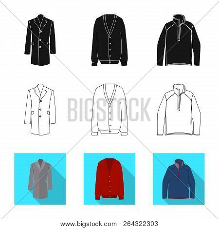 Isolated Object Of Man And Clothing Logo. Collection Of Man And Wear Vector Icon For Stock.
