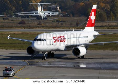 Borispol, Ukraine - October 17, 2018: Hb-ipt Swiss International Airlines Airbus A319-100 Aircraft R