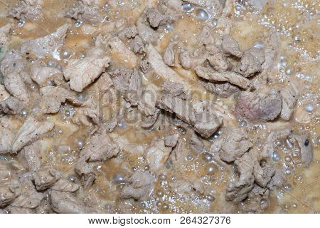 Meat Pork Chopped Flavored Juicy Dish In Sauce Background Culinary Base Design Dish Lunch