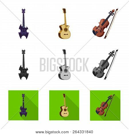 Vector Illustration Of Music And Tune Logo. Set Of Music And Tool Vector Icon For Stock.