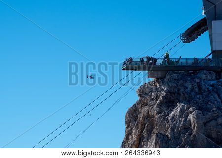 Medicopter Passing By Skywalk, Schladming-dachstein, Austria