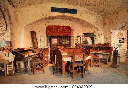 Key West, Fl - August 4: A Colorful Exhibit At The East Martello Tower Explores The History Of The C