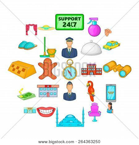 Presence Icons Set. Cartoon Set Of 25 Presence Vector Icons For Web Isolated On White Background