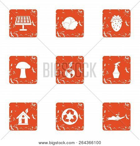 Nature Advocacy Icons Set. Grunge Set Of 9 Nature Advocacy Vector Icons For Web Isolated On White Ba