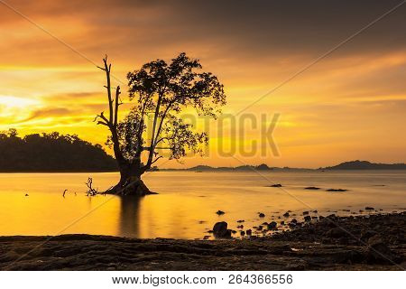 The Sunset Moment At Batam Island Indonesia