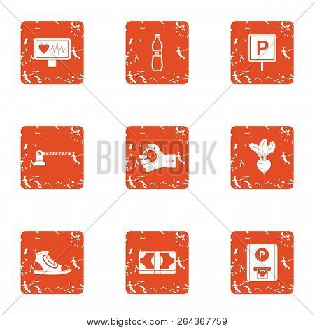 Anchorage Icons Set. Grunge Set Of 9 Anchorage Vector Icons For Web Isolated On White Background