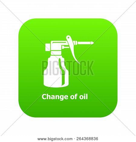 Change Oil Icon Green Vector Isolated On White Background