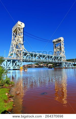 Portage Lake Lift Bridge Between Houghton And Hancock In Michigans Upper Peninsula