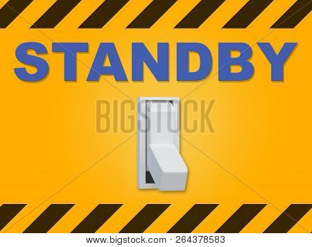 3d Illustration Of Standby Title Above An Electric Switch On Dark Orange Wall