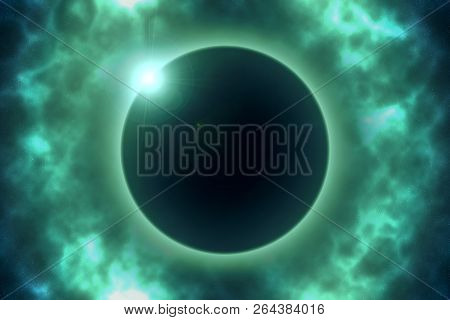 Total Solar Eclipse. Space Background Rastr Illustration
