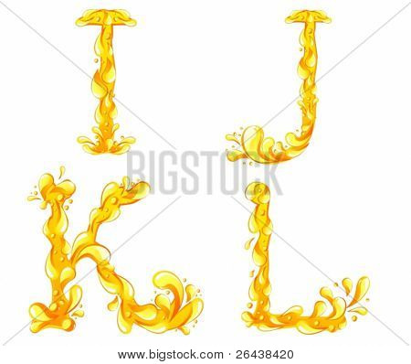 Vector of Orange letters IJKL