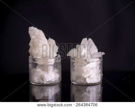 Macro detail of Cannabidiol crystal aka CBD, a pure isolated medical cannabis compound used for its medicinal properties