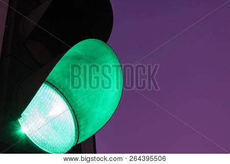 Traffic Lights - Green. Traffic Lights With The Green Light Lit.
