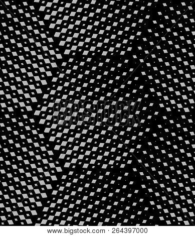 Abstract Geometric Pattern. Seamless Background. Black And Grey Halftone. Graphic Modern Pattern. Si