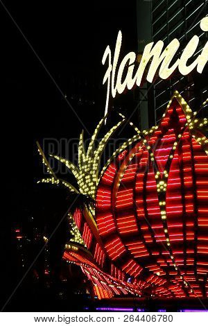 Las Vegas, Nv/usa - Sep 16,2018: Exterior Views Of The Flamingo Casino Resort On The Las Vegas Strip