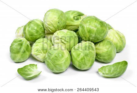 Delicious Brussel Sprouts, Isolated On White Background.
