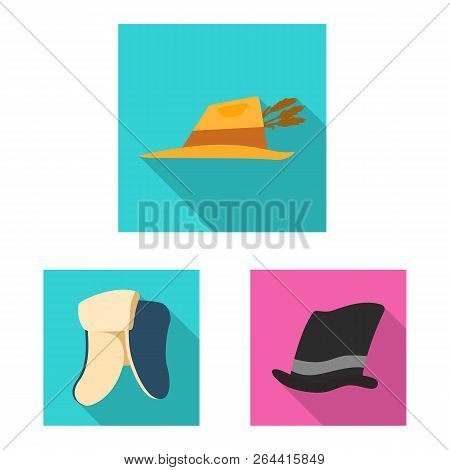 Isolated Object Of Headgear And Cap Symbol. Set Of Headgear And Headwear Stock Vector Illustration.