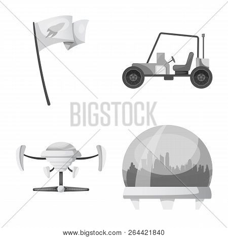 Vector Design Of Mars And Space Icon. Set Of Mars And Planet Vector Icon For Stock.