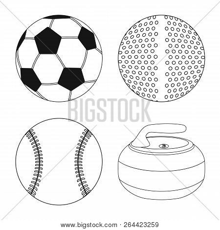 Vector Design Of Sport And Ball Icon. Collection Of Sport And Athletic Stock Vector Illustration.