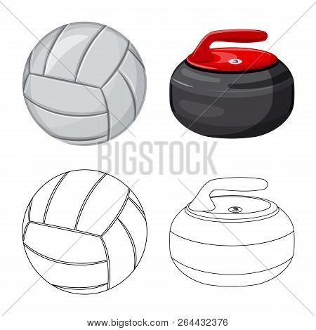 Vector Illustration Of Sport And Ball Icon. Set Of Sport And Athletic Stock Vector Illustration.