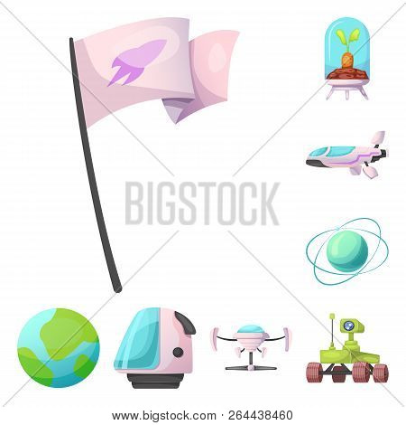 Vector Illustration Of Mars And Space Icon. Set Of Mars And Planet Stock Vector Illustration.