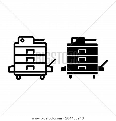 Xerox Line And Glyph Icon. Copier Vector Illustration Isolated On White. Copy Outline Style Design, 