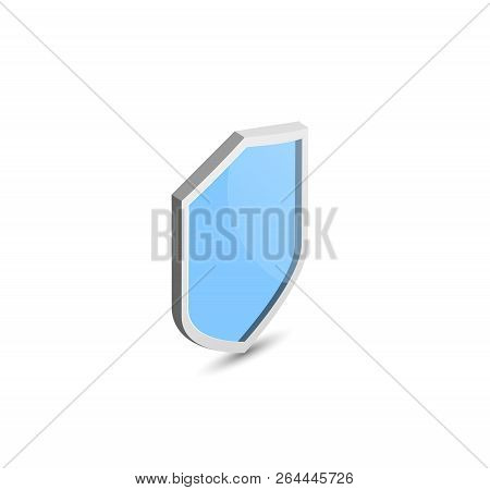 Isometric Shield Blue Vector. Protect. Security Illustration