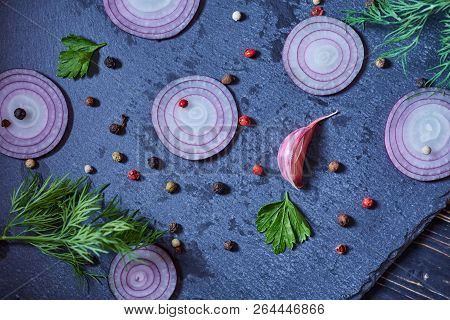 Fresh Vegetables On The Table. Top View