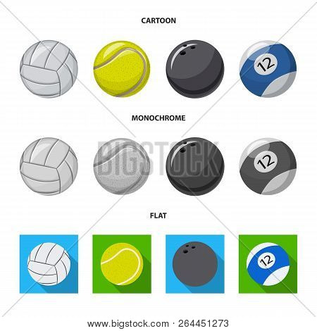 Vector Design Of Sport And Ball Sign. Set Of Sport And Athletic Vector Icon For Stock.