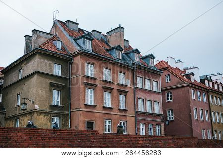 Ordinary Traditional Residential Buildings In Warsaw In Poland.
