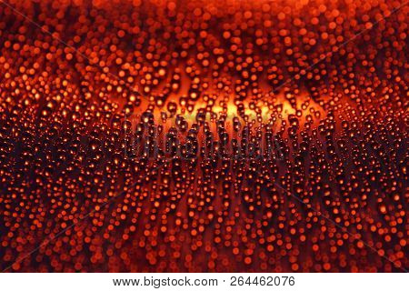 Water Drops Abstract Festive Background Red Orange Close Up