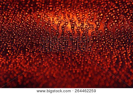 Water Drops Abstract Festive Background Red Orange Close Up
