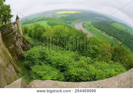 Koenigstein Im Taunus, Germany - May 23, 2010: View To The Walls And Buildings Of The Fortress Of Ko