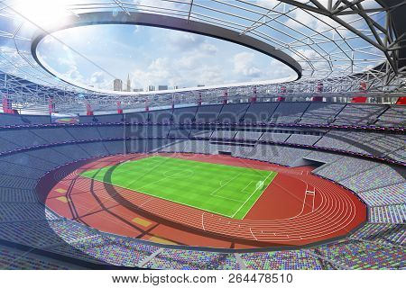 Grand Multisport Arena Sunny Day Background 3d Render