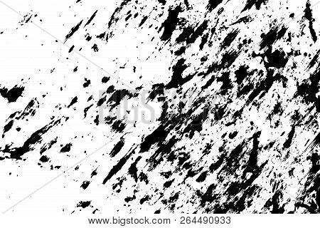 Grunge Used Dirty Background. Distress Urban Frame Texture. Brushed Black Paint Cover. Overlay Aged 