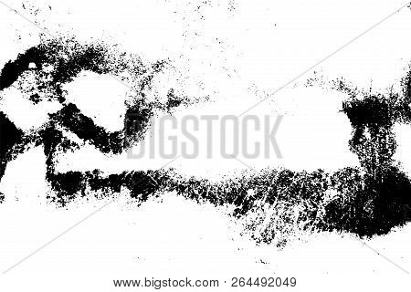 Grunge Used Dirty Background. Distress Urban Frame Texture. Brushed Black Paint Cover. Overlay Aged 