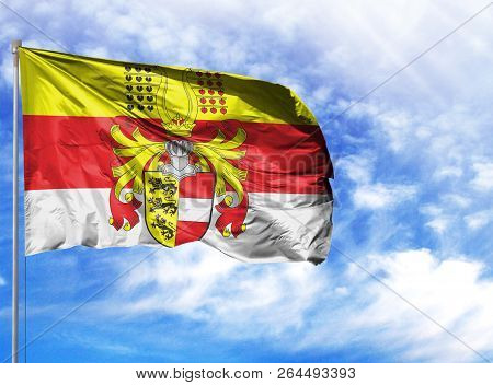 National Flag Of Carinthia On A Flagpole