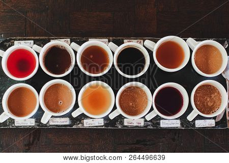 Coffee & Tea Testing On The Wood Table Bali , Indonesia