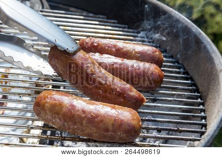 Sausages Cook On The Grill