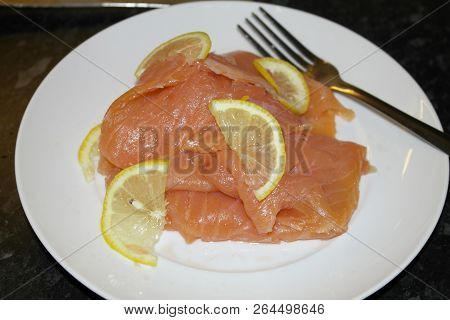 Smoked Salmon With Lemon For The Breakfast