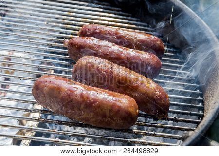 Sausages Cook On The Grill