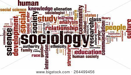 Sociology Word Cloud Concept. Vector Illustration On White