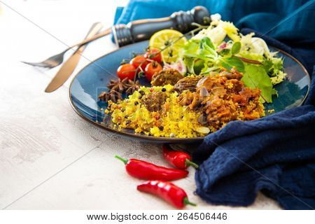 Moroccan beef kefta meatballs meatball and semolina