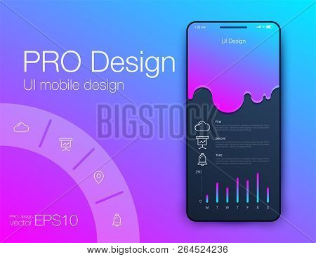 Mobile Phone Application For Analytics. Stock Vector