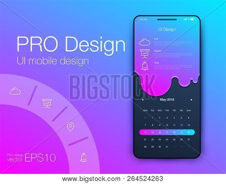 Mobile Phone Application For Analytics. Stock Vector