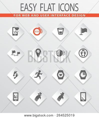 Joggin And Workout Modern Monitoring Apps Vector Icons