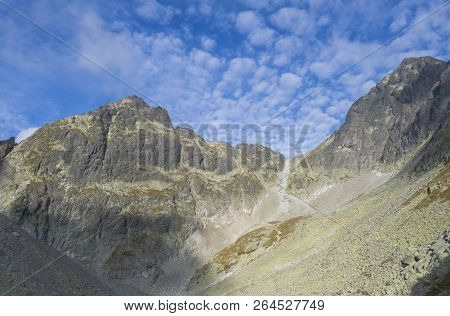 View On Sedielko Mountain Pass At 2 376 M With Zig Zag Path On Hiking Route From The Teryho Chata Mo