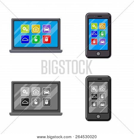 Vector Design Of Office And House Logo. Set Of Office And System Stock Vector Illustration.